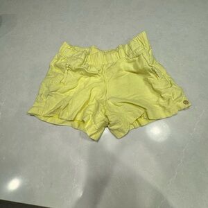 Yellow linen shorts